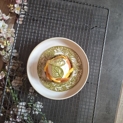 Gravlax de Saumon en Tartelette Aneth, Mangue, Baies de la Passion