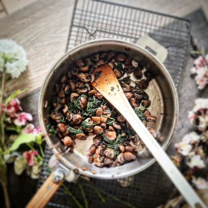 Champignons et Épinards au Za&rsquo;atar