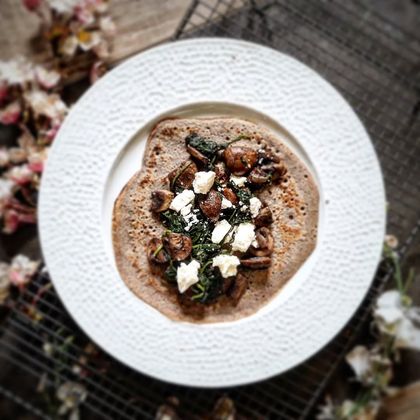 Champignons au Za&rsquo;atar et Crêpes de Sarrasin